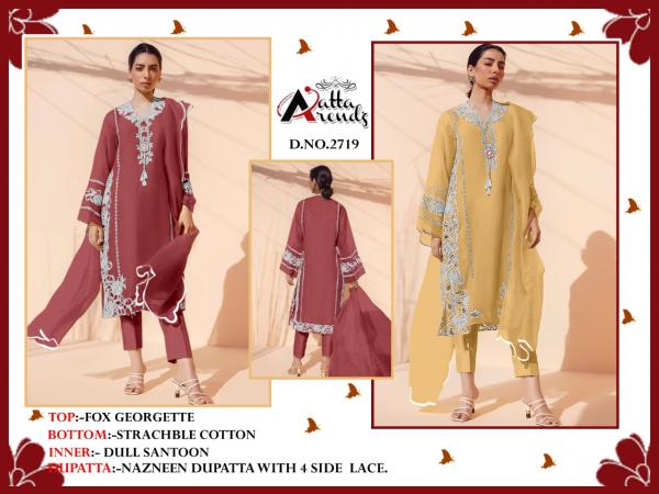 Atta Trendz 2719 Festive Wear GeorgetteTop And Pant With Dupatta